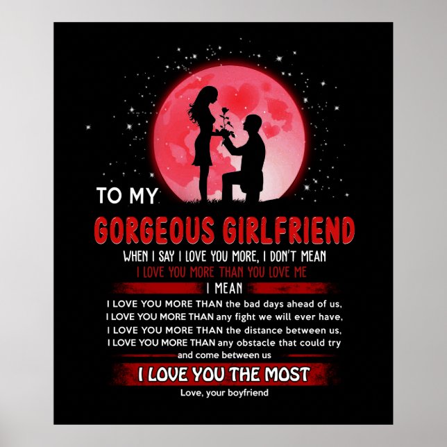 Personalized To My Gorgeous Girlfriend Poster (Front)