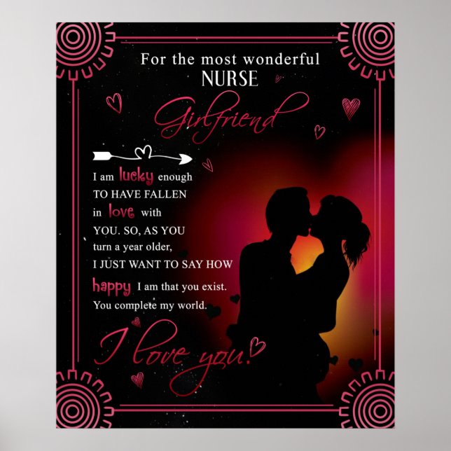 Personalized To My Gorgeous Nurse Girlfriend Poster (Front)