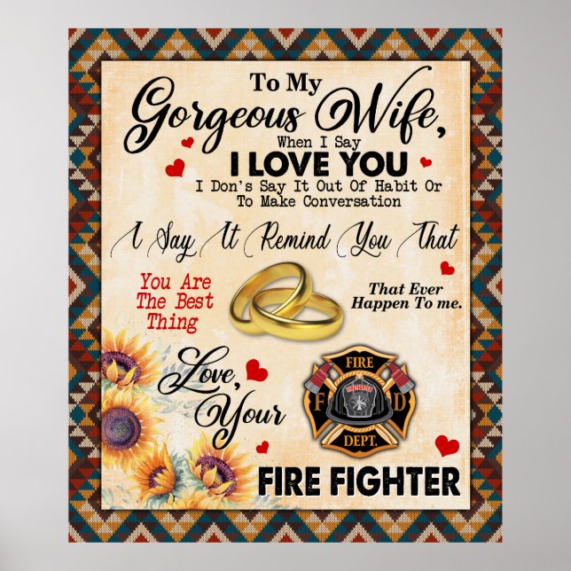 Personalized To My Gorgeous Wife Poster (Front)