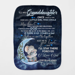 Personalized To My Granddaughter Baby Burp Cloth