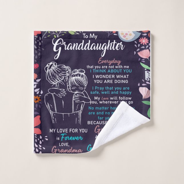 Personalized To My Granddaughter Blanket Wash Cloth (Wash Cloth)