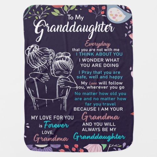 Personalized To My Granddaughter From Grandma Blan Baby Blanket