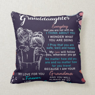 Personalized To My Granddaughter From Grandma Blan Throw Pillow