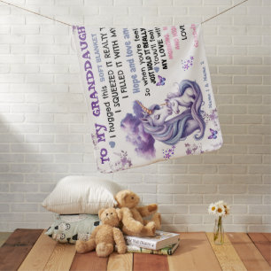 Personalized To My Granddaughter Unicorn Blanket 