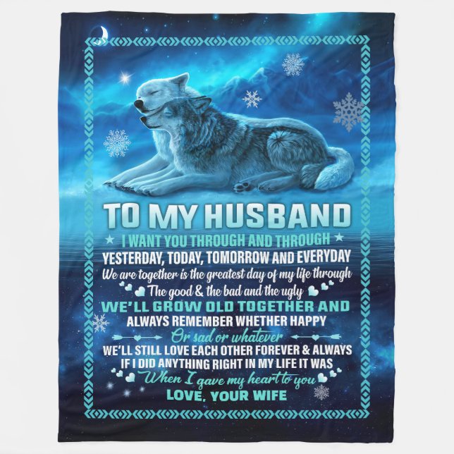 Personalized to My Husband Blanket from Wife (Front)