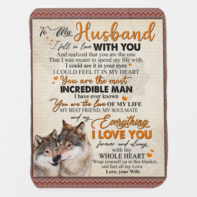 Personalized To My Husband From Wife Poster, Baby Blanket (Front)