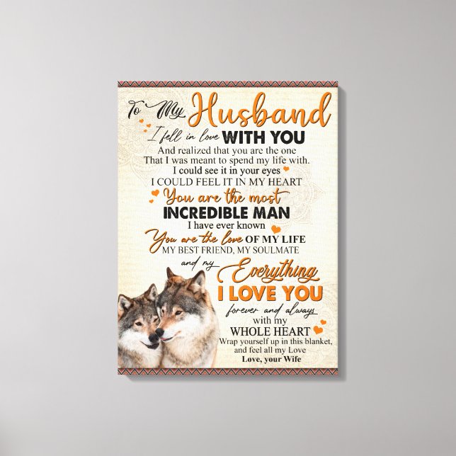 Personalized To My Husband From Wife Poster, Canvas Print (Front)