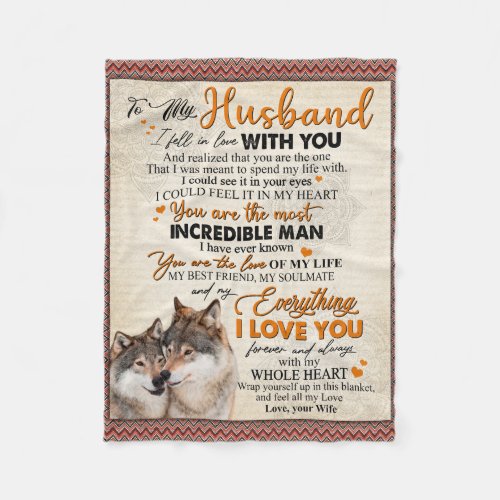 Personalized To My Husband From Wife Poster Fleece Blanket