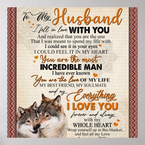 Personalized To My Husband From Wife Poster Poster