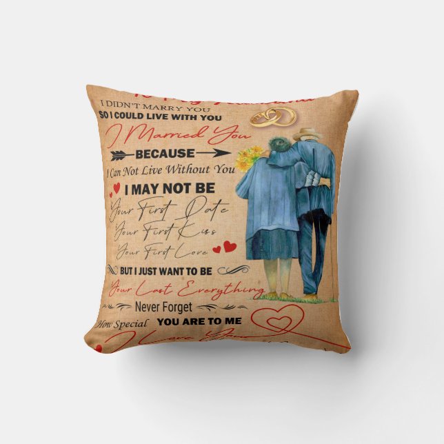Personalized To My Husband, Husband Birthday Throw Pillow (Front)