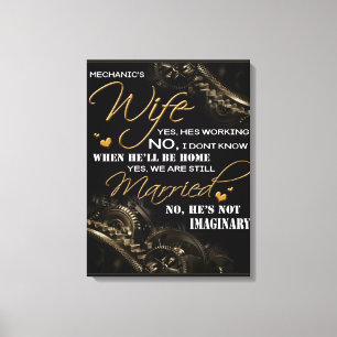 Personalized To My Mechanic's Wife, Married Blanke Canvas Print
