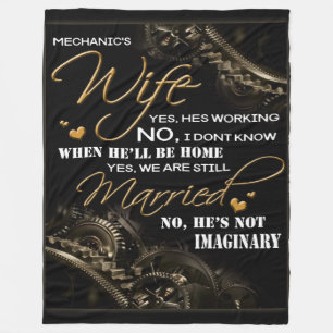 Personalized To My Mechanic's Wife, Married Blanke Fleece Blanket