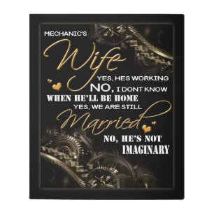 Personalized To My Mechanic's Wife, Married Blanke Metal Print