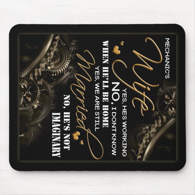 Personalized To My Mechanic's Wife, Married Blanke Mouse Pad (Front)
