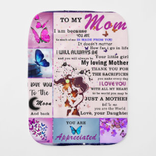 Personalized To My Mom From Daughter Baby Burp Cloth