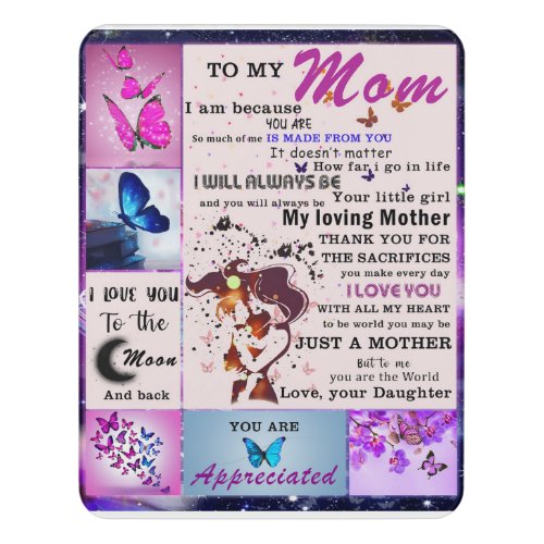 Personalized To My Mom From Daughter Door Sign