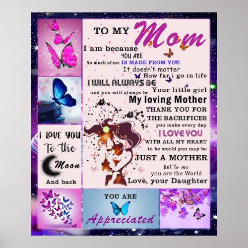 Personalized To My Mom From Daughter Poster