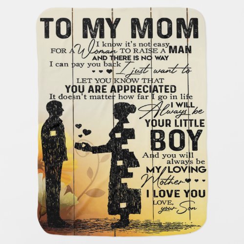 Personalized To My Mom From Son Birthday Mom Gift Baby Blanket