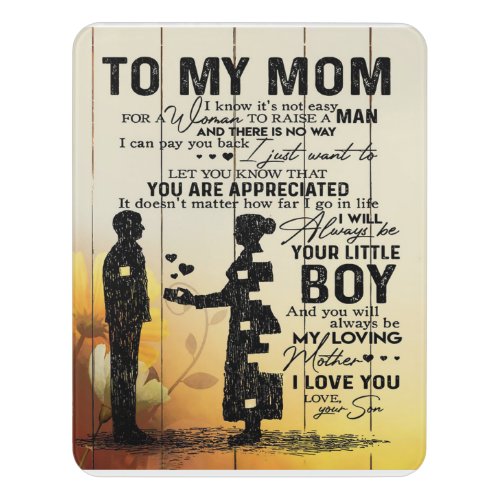Personalized To My Mom From Son Birthday Mom Gift Door Sign