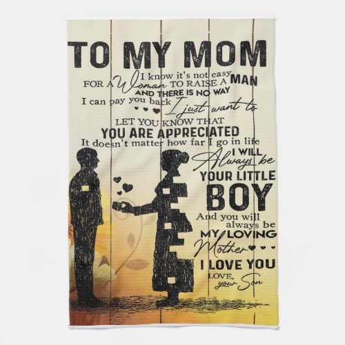 Personalized To My Mom From Son Birthday Mom Gift Kitchen Towel