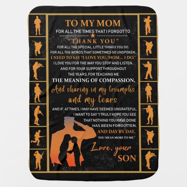 Personalized To My Mom From Son, Love Mom Blanket (Front)