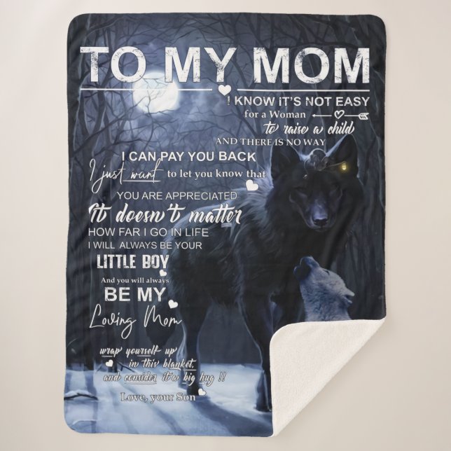 Personalized To My Mom From Son, Sherpa Blanket (Front)