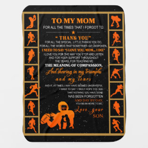 Personalized To My Mom From Your Son Baseball Play Baby Blanket
