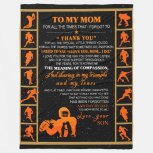 Personalized To My Mom From Your Son Baseball Play Fleece Blanket