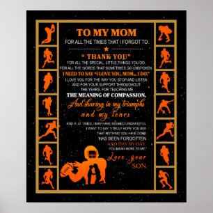 Personalized To My Mom From Your Son Baseball Play Poster