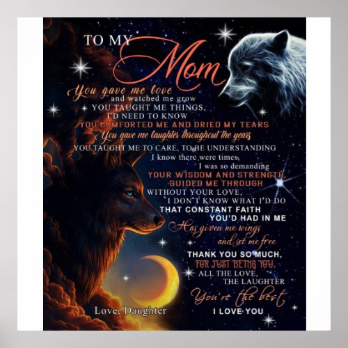 Personalized To My Mom  Gift From Daughter Poster