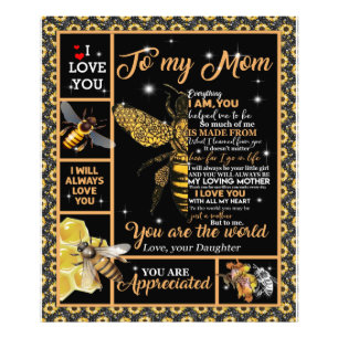 Personalized To My Mom Love From Daughter Bee Photo Print