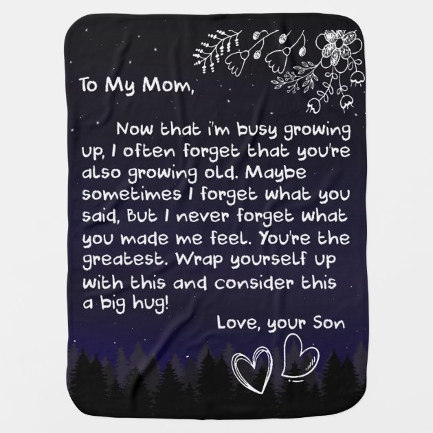 Never Forget That How Much I Love You Personalized Fleece Blanket Vintage Elephant Design Gift from Daughter to Mom for Mother's Day Birthday to My Mom