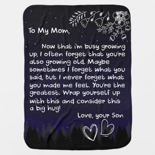 Personalized To My Mom Love Letter From Son Gift Baby Blanket