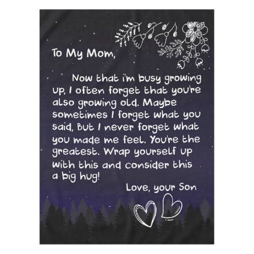 Personalized To My Mom Love Letter From Son Person Tablecloth