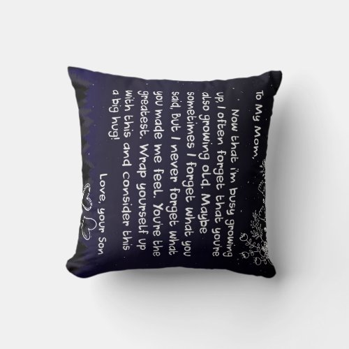 Personalized To My Mom Love Letter From Son Person Throw Pillow