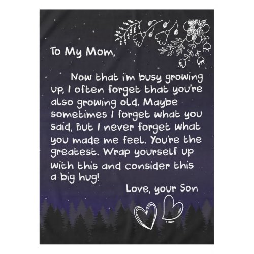 Personalized To My Mom Love Letter From Son Tablecloth