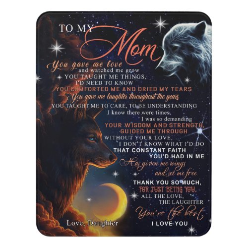 Personalized To My Mom Wolf From Daughter Gift Door Sign