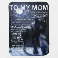 To My Mom I Know It's Not Easy For A Woman To Raise A Man From Son Bear  Fleece Blanket - Sherpa Blanket