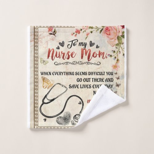 Personalized To My Nurse Mom Blanket Wash Cloth