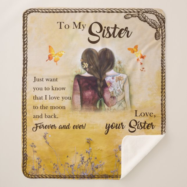 Personalized to My Sister Blanket (Front)