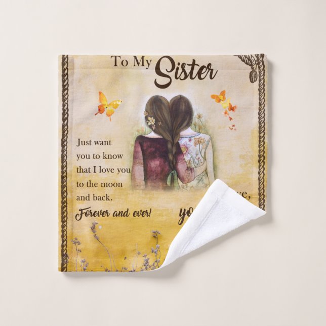 Personalized to My Sister Blanket Wash Cloth (Wash Cloth)