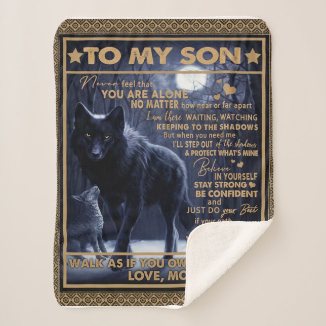 Personalized To My Son Birthday Gift, Sherpa Blanket (Front)
