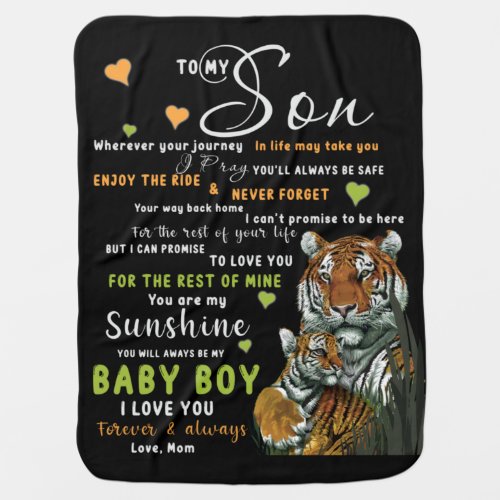 Personalized To My Son From Love Mom Baby Blanket