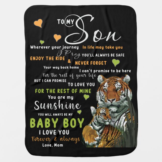 Personalized To My Son From Love Mom Baby Blanket (Front)