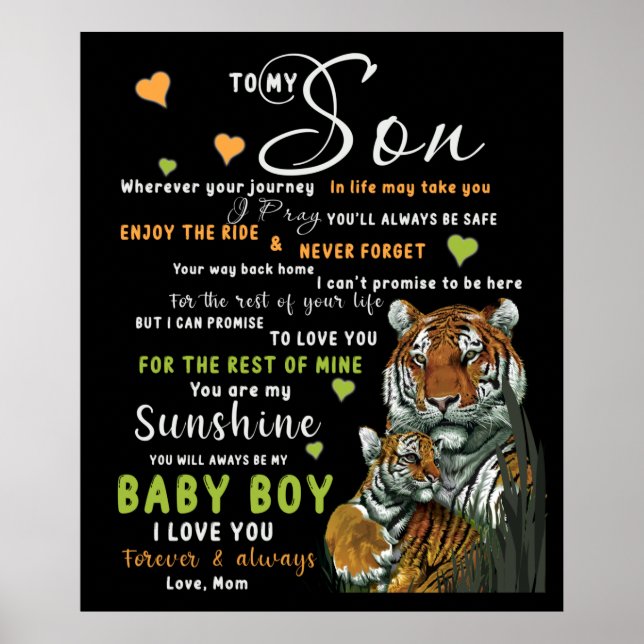 Personalized To My Son From Love Mom Poster (Front)