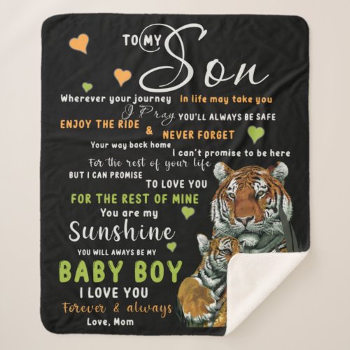 Personalized To My Son From Love Mom Sherpa Blanket