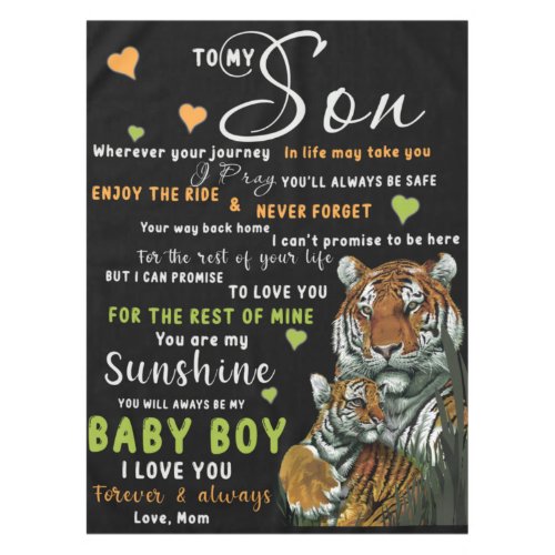 Personalized To My Son From Love Mom Tablecloth