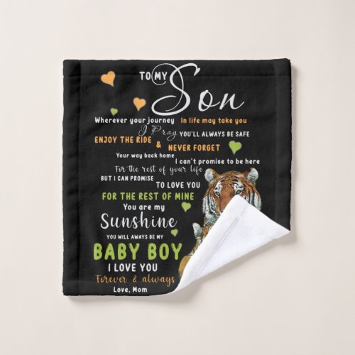 Personalized To My Son From Love Mom Wash Cloth