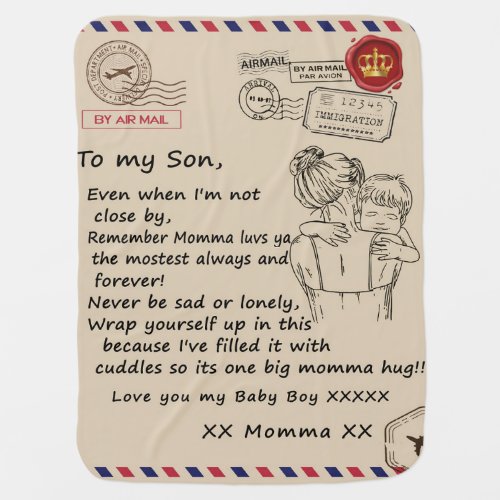 Personalized To My Son Letter From Mom Blanket