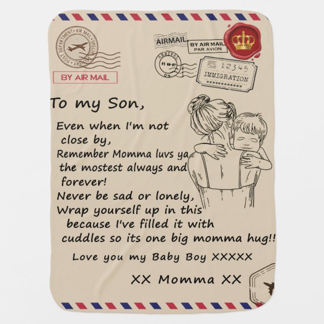 Personalized To My Son, Letter From Mom Blanket (Front)